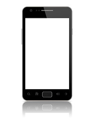 Image showing Modern smart phone with blank screen isolated