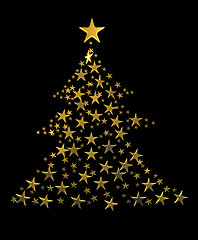 Image showing gold Christmas Tree