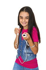 Image showing teenage girl playing video games 