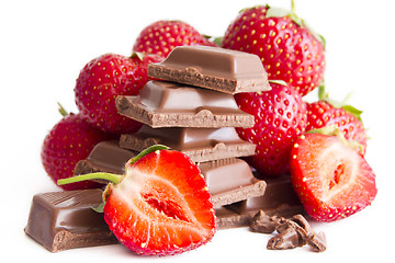 Image showing chocholate with strawberry cream 