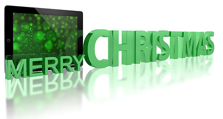 Image showing Tablet PC with Christmas Tree