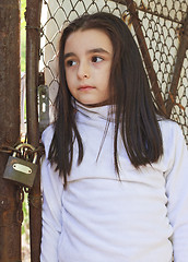 Image showing Sad and scared little girl