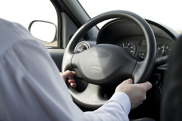 Image showing Man driving car