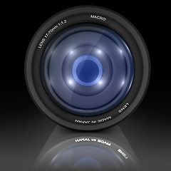 Image showing Camera Lens on black background