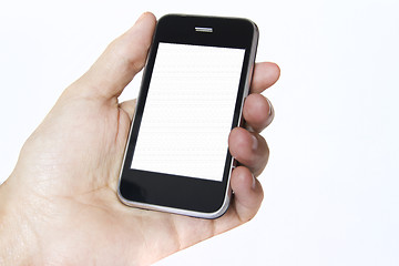 Image showing Holding Mobile Smart Phone In Hand