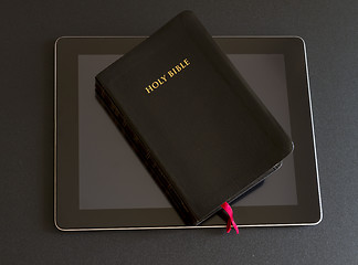 Image showing The Holy Bible on Tablet Pc