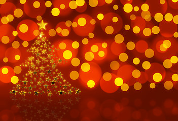 Image showing Christmas Tree on red