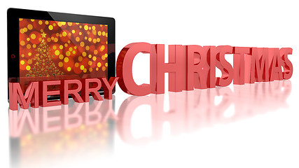 Image showing Tablet PC with Christmas Tree