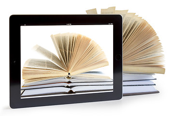 Image showing Open Books on digital tablet concept