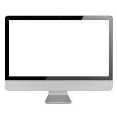 Image showing Metallic computer with flat-screen panel - vector format