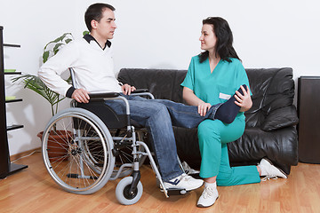 Image showing Physical therapist working with patient