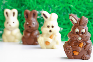 Image showing black and white easter bunnies