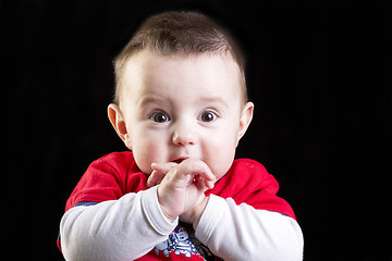 Image showing Baby boy on black background