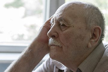 Image showing senior man thinking