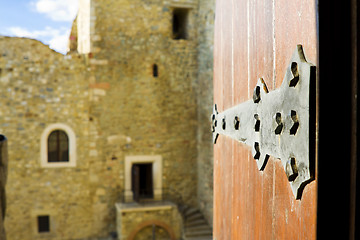 Image showing Door open in an old castle