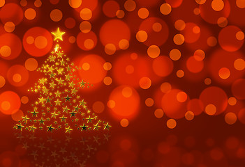 Image showing Christmas Tree on red