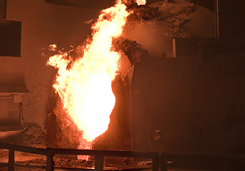 Image showing Pouring of liquid metal