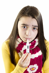 Image showing ill girl child worried