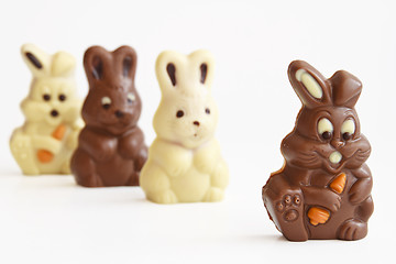 Image showing black and white easter bunnies