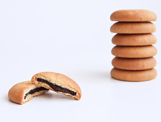 Image showing biscuits filled with chocolate cream