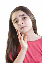 Image showing Girl child with toothache