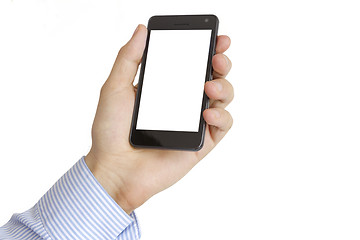 Image showing Holding Mobile Smart Phone In Hand