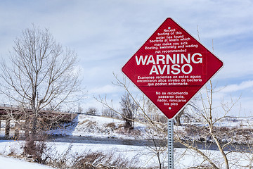 Image showing water pollution warning sign