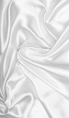 Image showing Smooth elegant white silk as background 