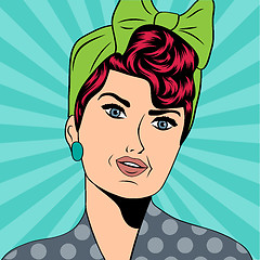 Image showing cute retro woman in comics style