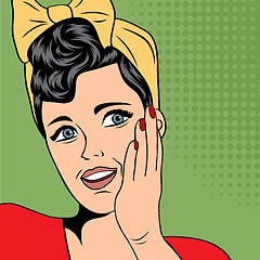 Image showing cute retro woman in comics style