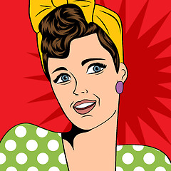 Image showing cute retro woman in comics style