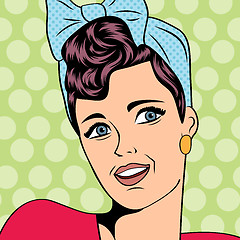 Image showing cute retro woman in comics style