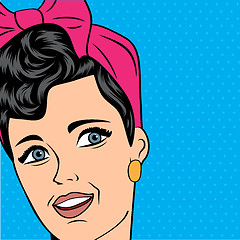 Image showing cute retro woman in comics style