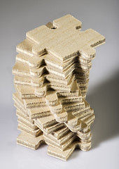 Image showing Wooden puzzle on white background. 