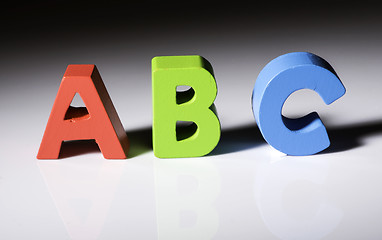 Image showing Letters A B C made of wood.