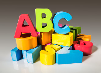 Image showing Letters A B C made of wood.
