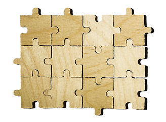 Image showing Wooden puzzle on white background. 