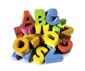 Image showing Letters A B C made of wood.