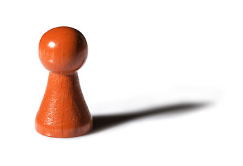 Image showing Red pawn on white background