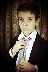 Image showing Boy in vintage suit