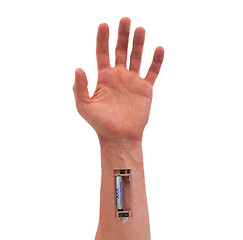 Image showing Robot - Insert the battery in the arm