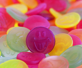 Image showing Colorful candy faces