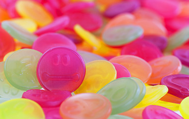 Image showing Colorful candy faces