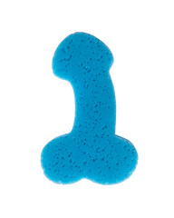 Image showing Blue sponge in the form of a penis