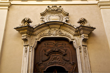 Image showing  church door and yellow wall lugano Switzerland Swiss  