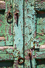 Image showing abstract  closed wood  door  lanzarote 
