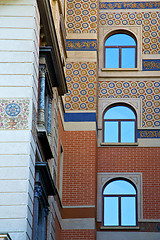 Image showing old wall window in the   centre   of city lugano Switzerland 