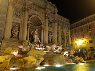 Image showing The Trevi Fountain at night, Rome, Italy