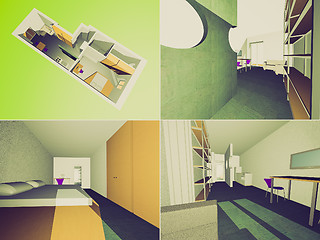 Image showing Retro look House interior model