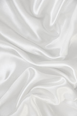 Image showing Smooth elegant white silk as background 